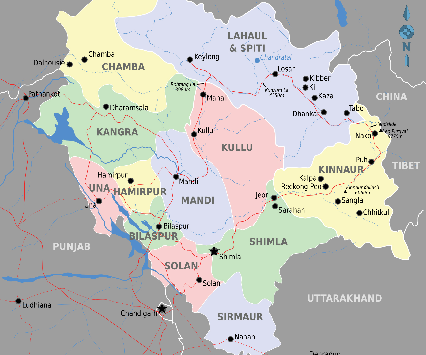 Himachal map